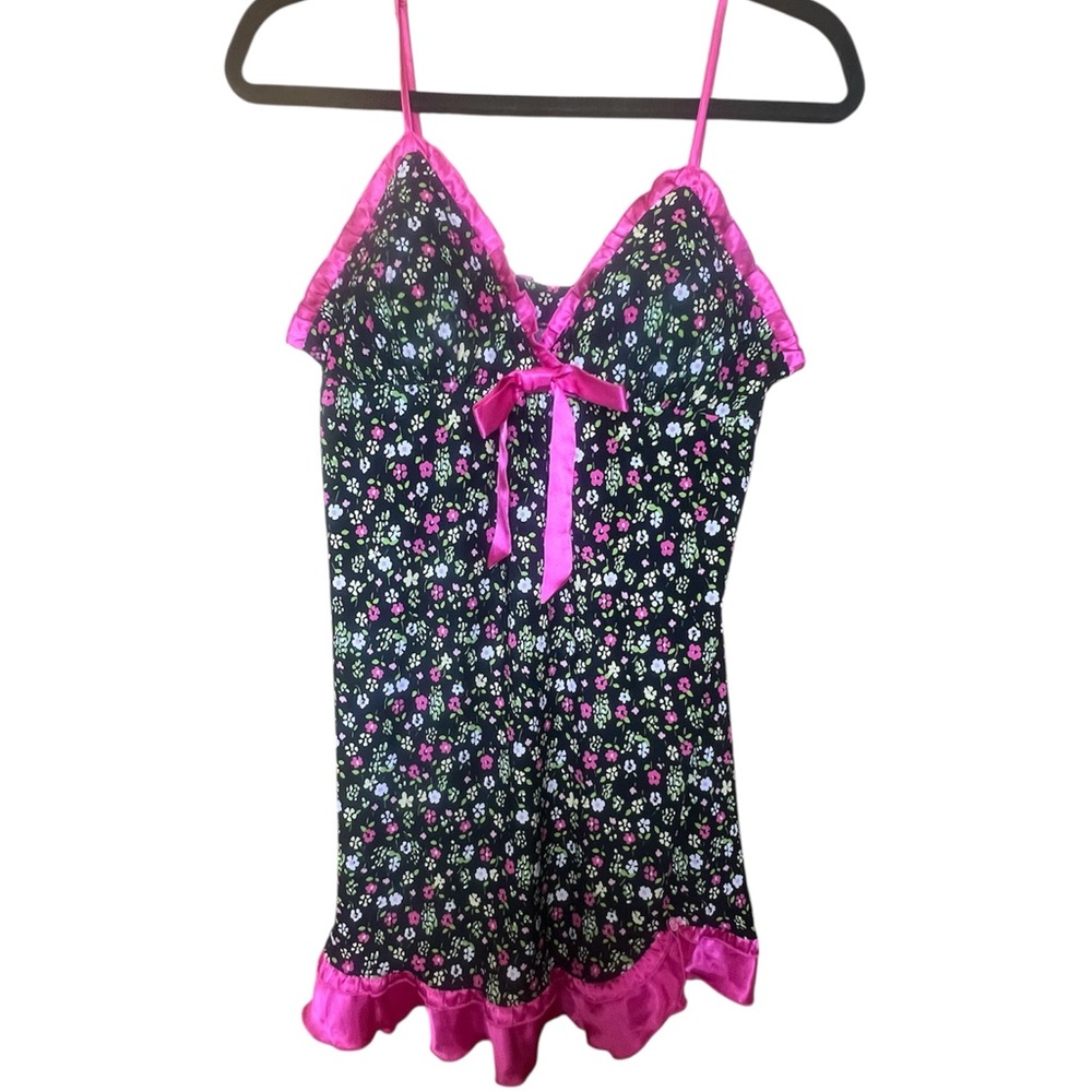 Jenni by Jennifer Moore Pink and Black Floral Top